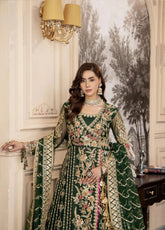 Areesha Luxury Embroidered Organza 3 Piece Unstitched Suit ARE25LC D-02 EMERALD GLOW
